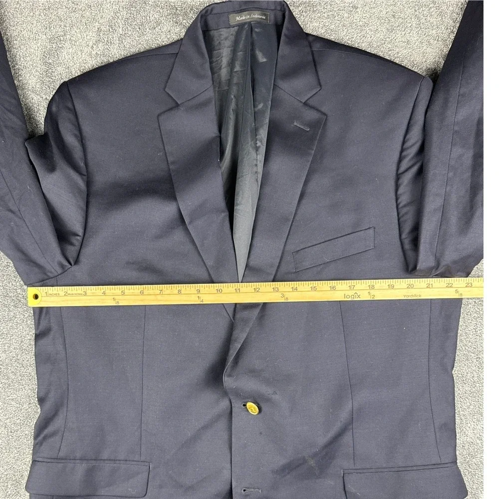Lauren Ralph Lauren Men Navy Blue Blazer Gold Crest Buttons Sport Suit‎ Jacket